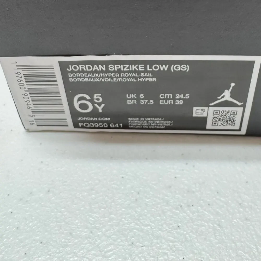 Nike Air Jordan Spizike Low GS Bordeaux Hyper Royal Sail Kids size 6.5Y NIB - Picture 9 of 11